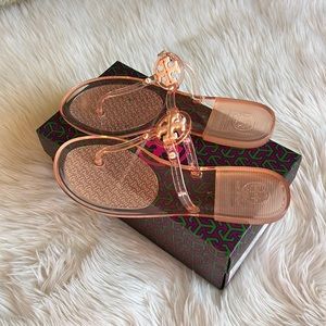 Tory Burch Peach Mini-Miller Jelly Leather Sandal